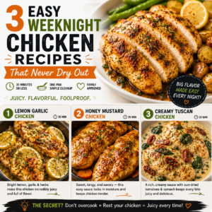 3 Easy Weeknight Chicken Recipes